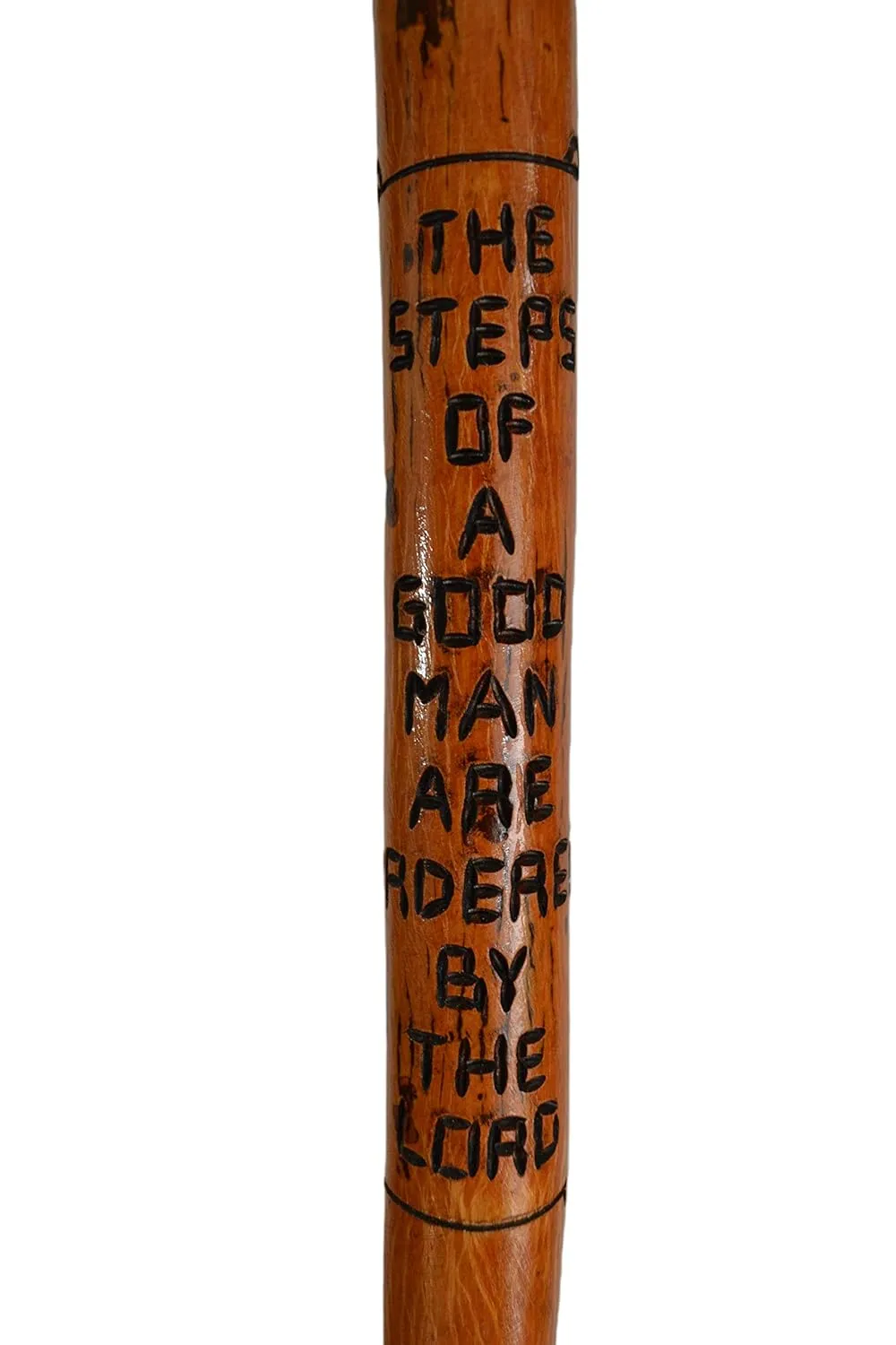Hardwood Walking Stick, Bible Verse Carving, Christian Staff for Men, Hiking Stick