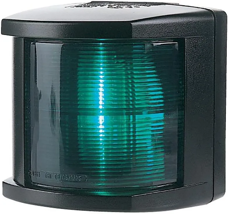 Hella 002984345 '2984 Series' 12V DC 2 NM Starboard Navigation Light with Colored Outer Lens and Black Housing