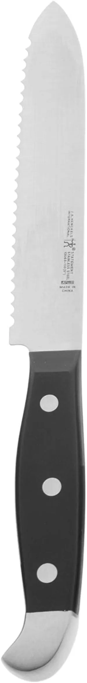 HENCKELS Statement Razor-Sharp 5-inch Serrated Utility Knife, Tomato Knife, German Engineered Informed by 100  Years of Mastery, Black/Stainless Steel