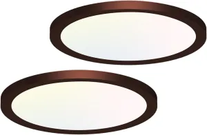 hepside 2PACK Flush Mount LED Ceiling Light Fixture Oil Rubbed Bronze, 12Inch 28W, Dimmable 3000K-4500K-6000K 3 Color Ceiling Lamp 3200LM Low Profile Ceiling Light for Kitchen Bedroom Hallway