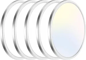hepside 4PACK Flush Mount LED Ceiling Light Fixture Brushed Nickel, 12Inch 28W, Dimmable 3000K-4500K-6000K 3 Color Selectable Ceiling Lamp 3200LM Low Profile Ceiling Light for Kitchen Bedroom Hallway