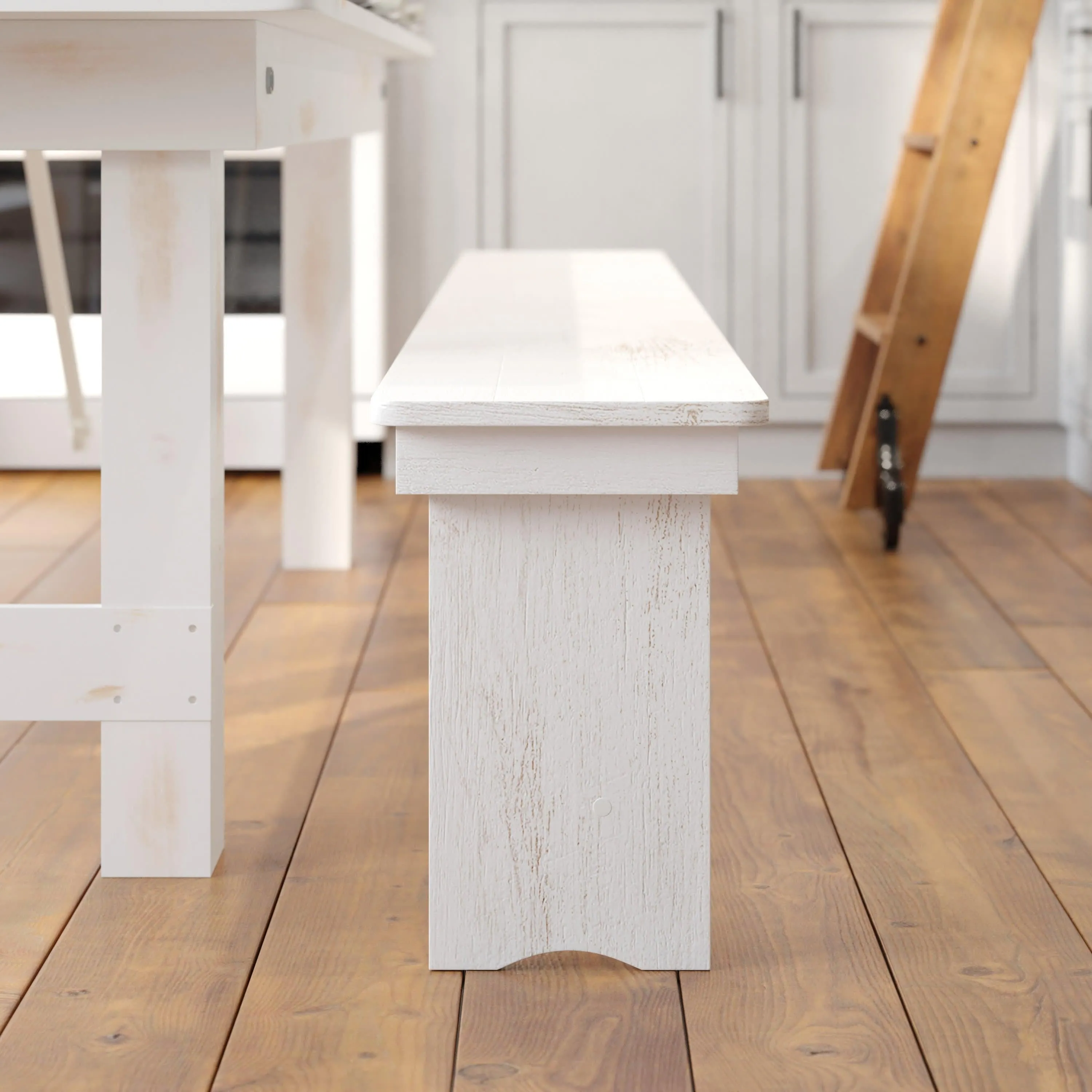 HERCULES Series 8' x 12'' Solid Pine Folding Farm Bench with 3 Legs