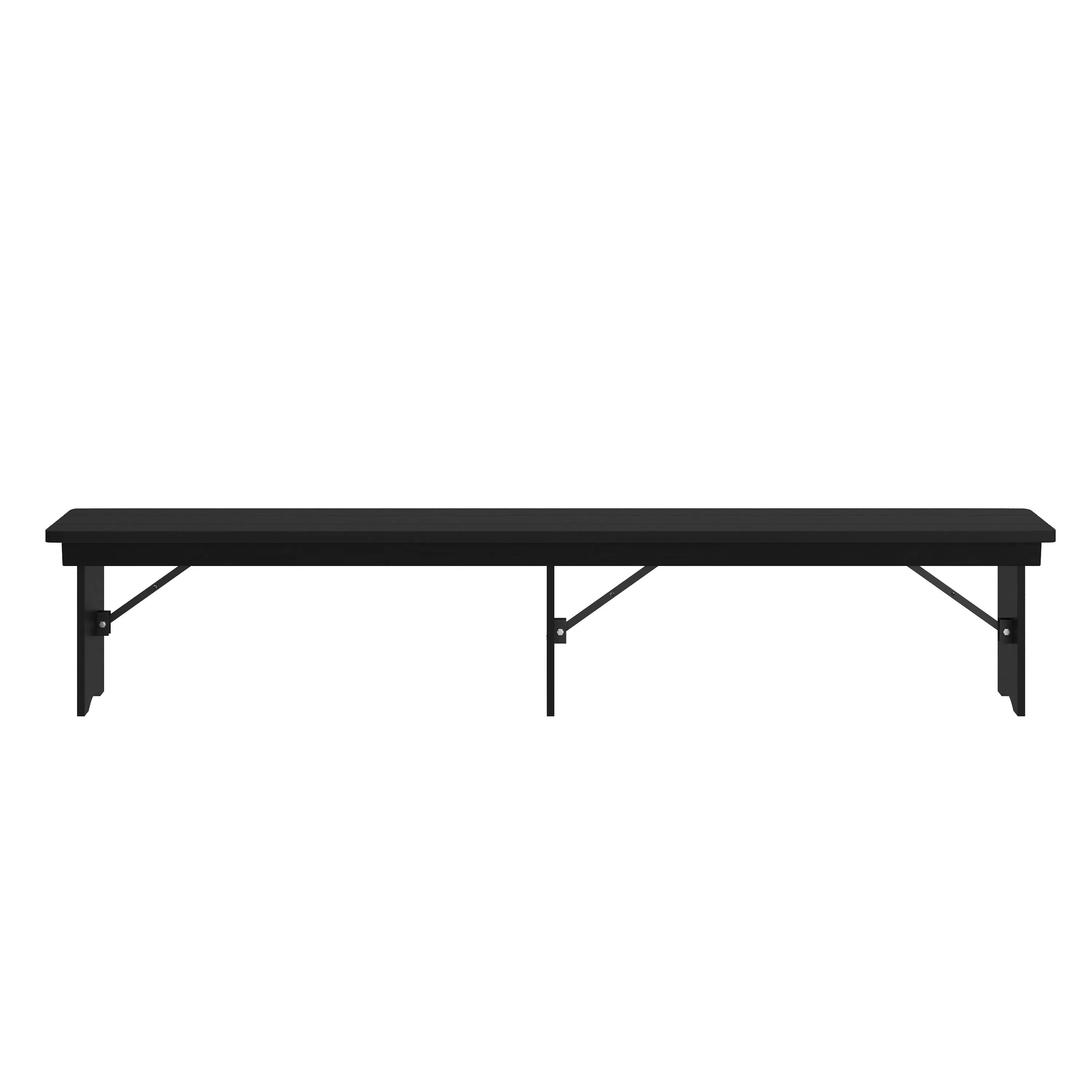 HERCULES Series 8' x 12'' Solid Pine Folding Farm Bench with 3 Legs