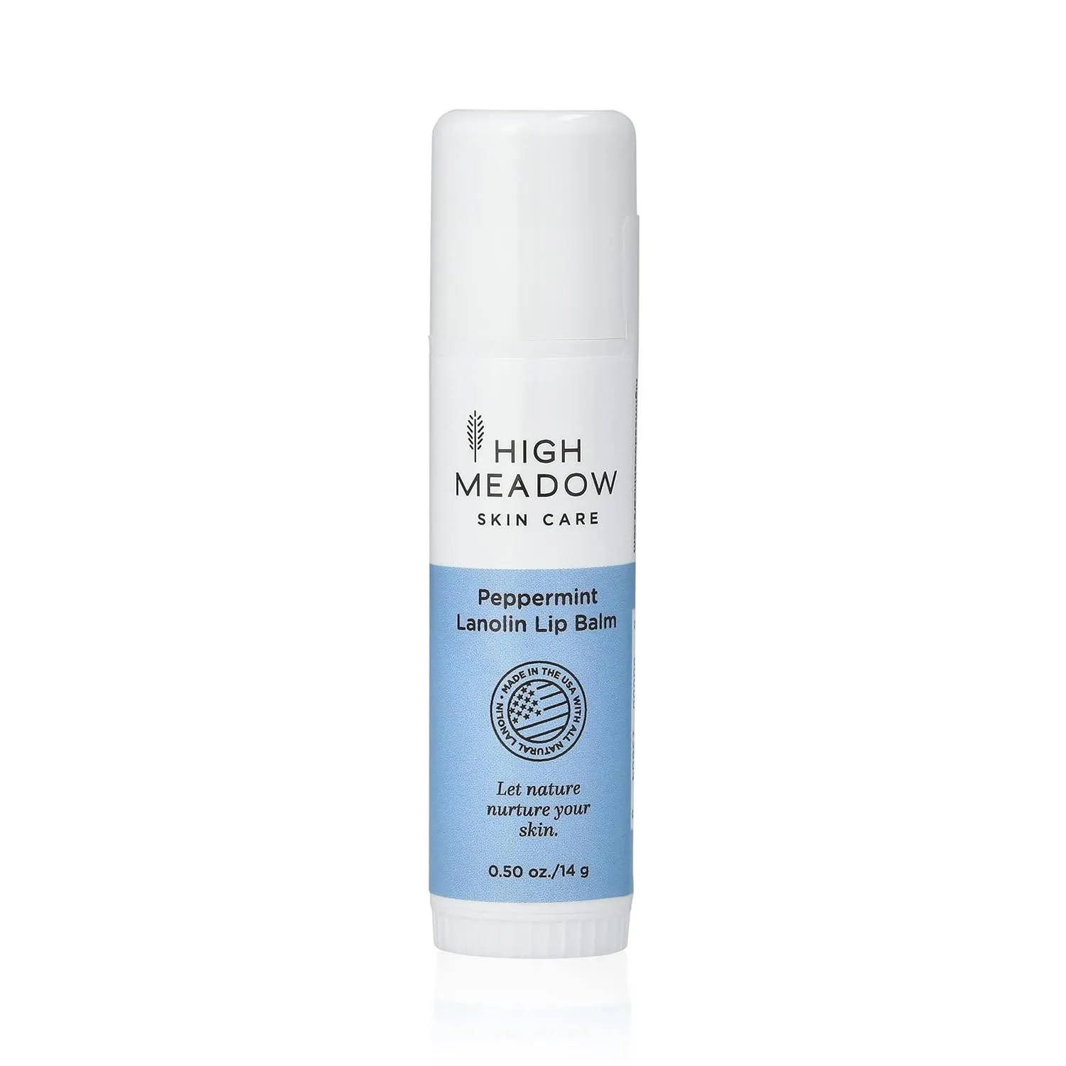High Meadow Lanolin Peppermint Lip Balm Stick-Natural Unisex Lip Care With Shea Butter, Hydrates, Moisturizes, and Protects Lips, Great for Cold Sores, Fever Blisters, Long-Lasting Clear Lip Hydration