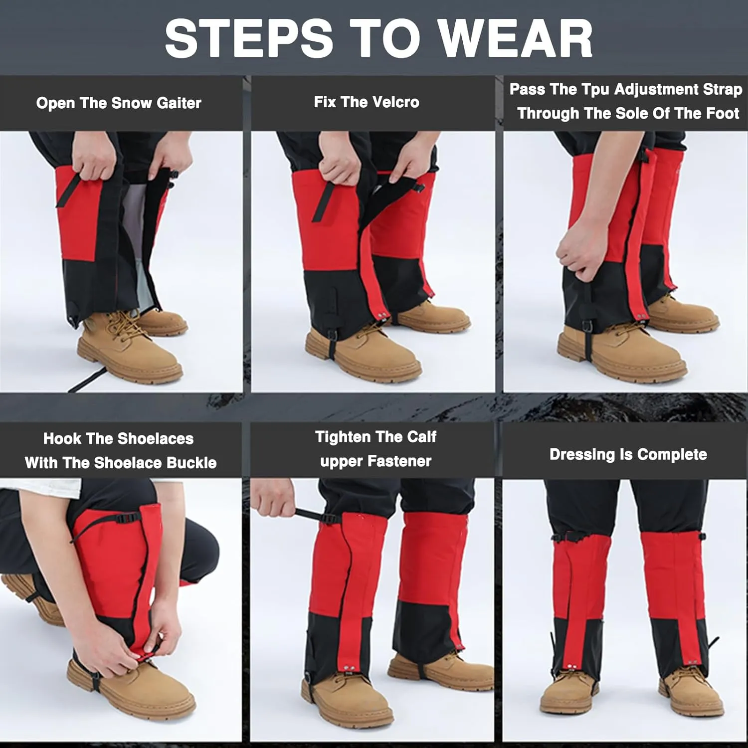 Hiking Mountaineering Unisex Leggings Adjustable Outdoor Sports Equipment Snow Boots Lightweight and Anti-Soaking Leggings,for Hiking Mountaineering