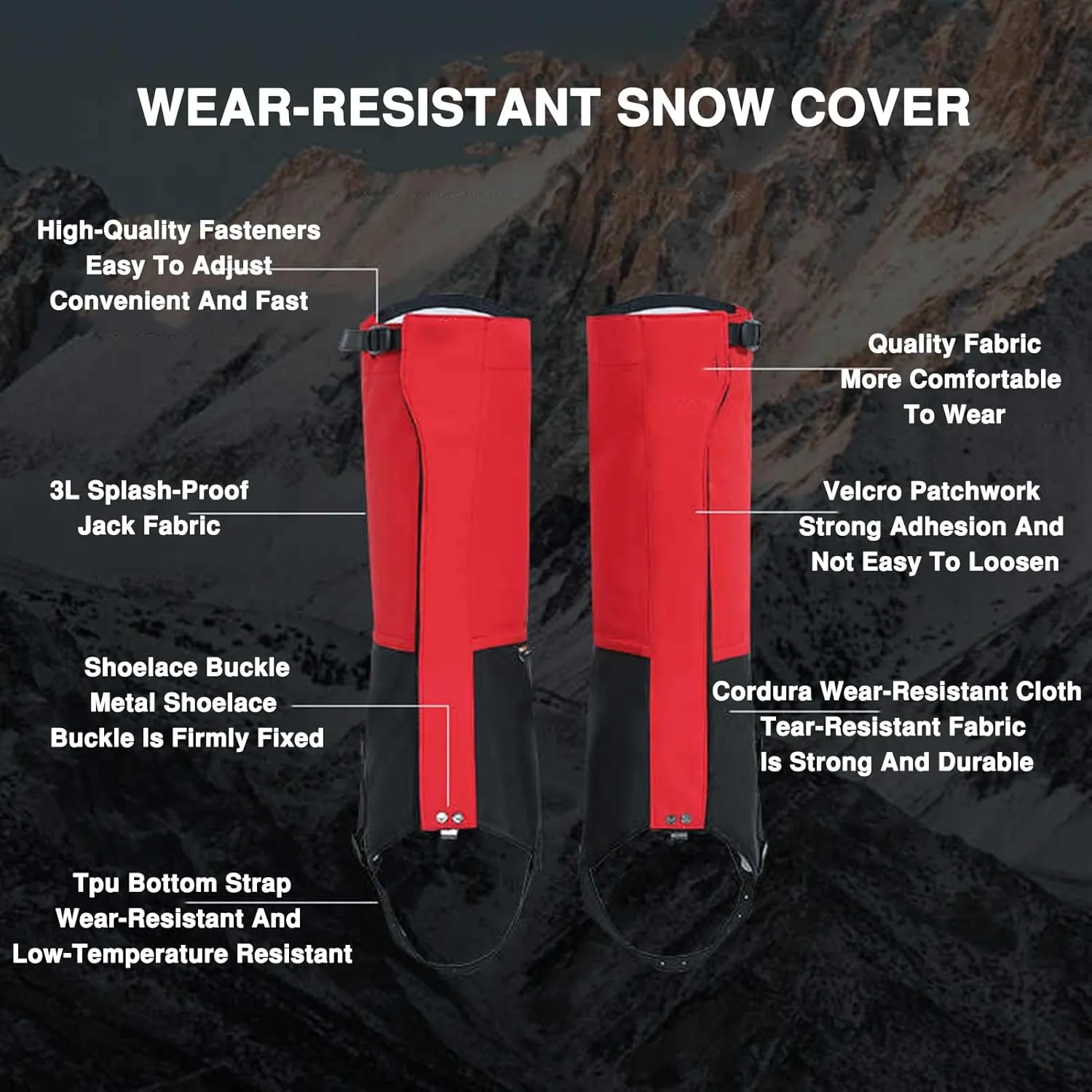 Hiking Mountaineering Unisex Leggings Adjustable Outdoor Sports Equipment Snow Boots Lightweight and Anti-Soaking Leggings,for Hiking Mountaineering