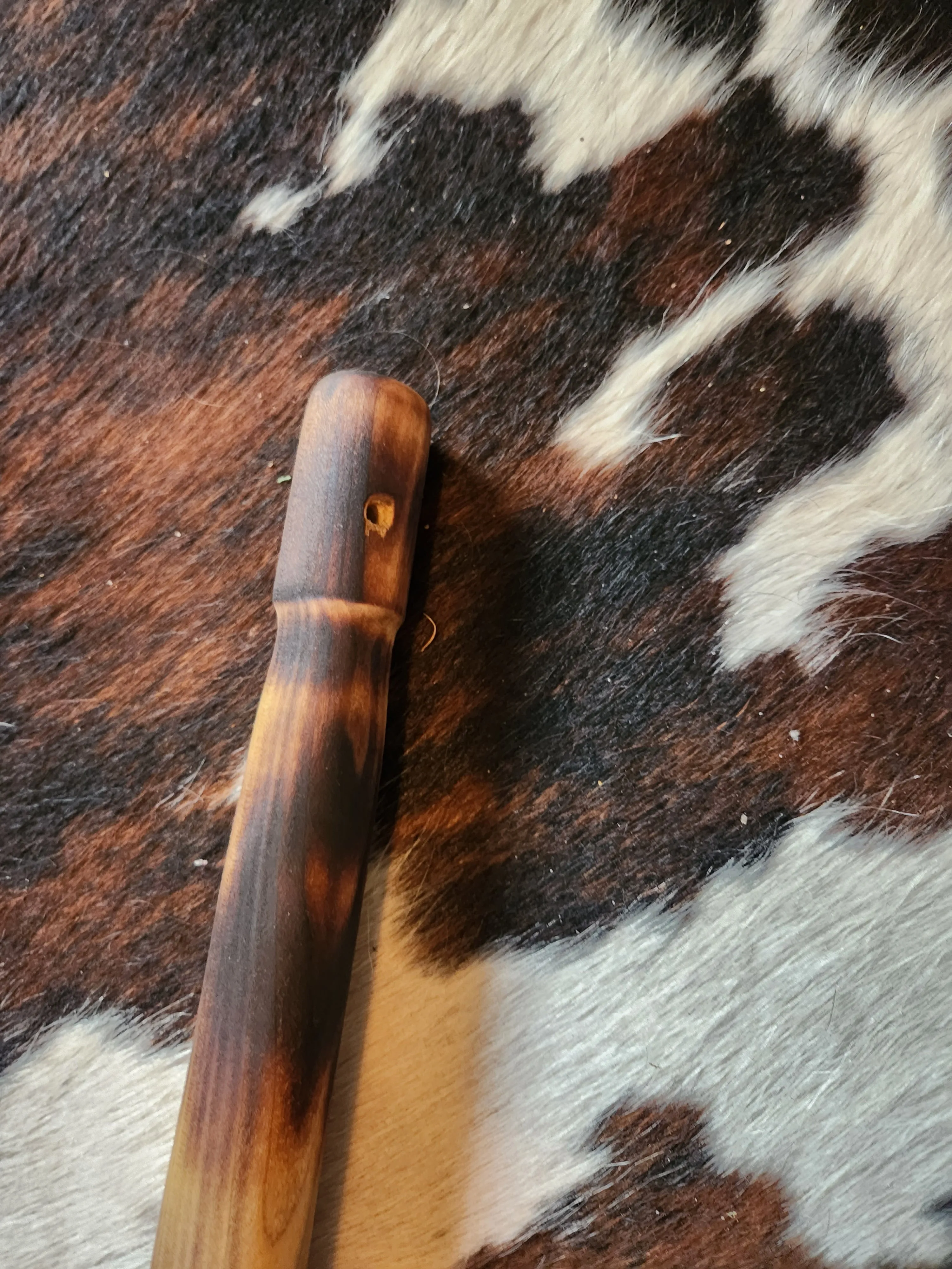 Hiking Stick Spiral Design Shou Sugi Ban and Tung oil