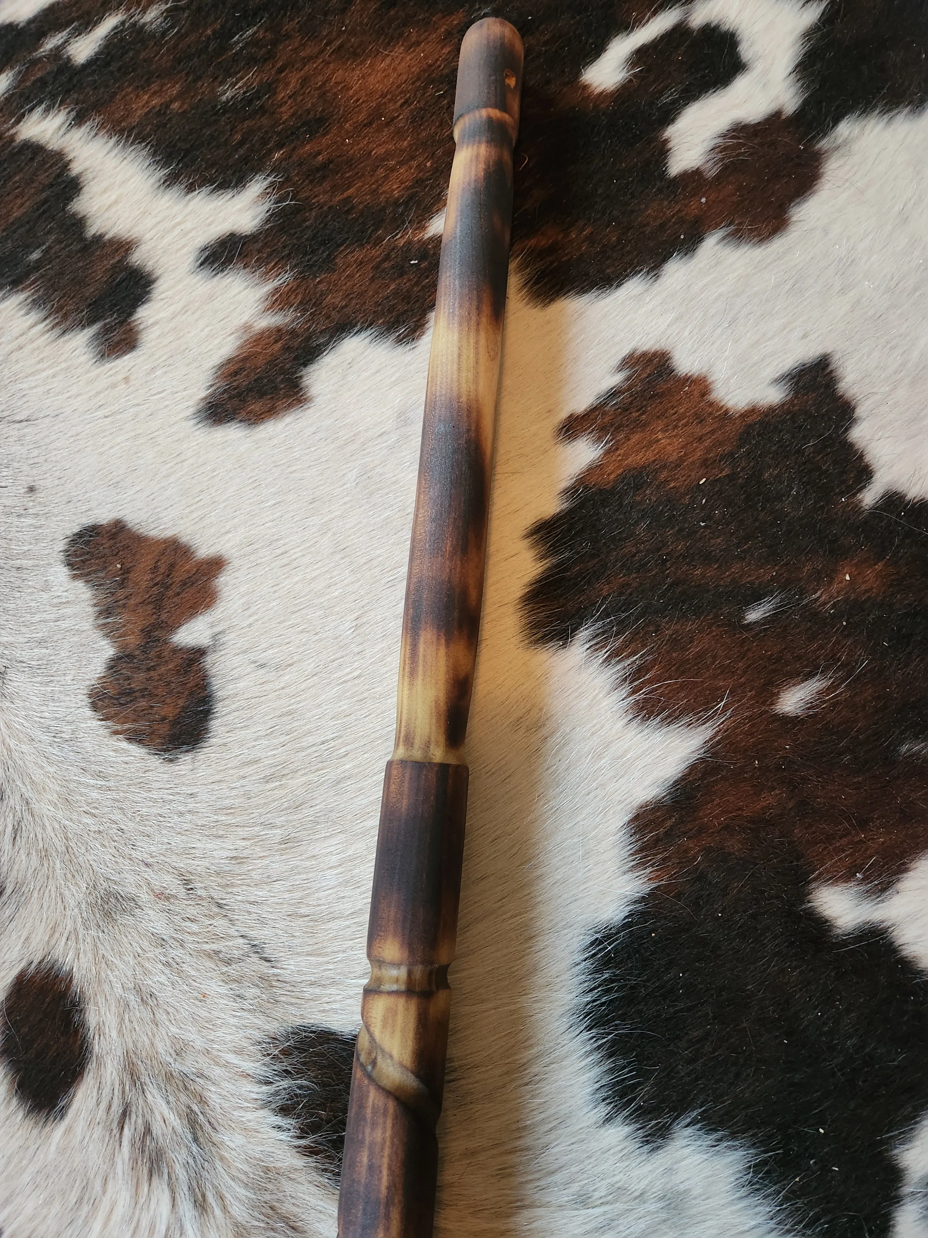 Hiking Stick Spiral Design Shou Sugi Ban and Tung oil