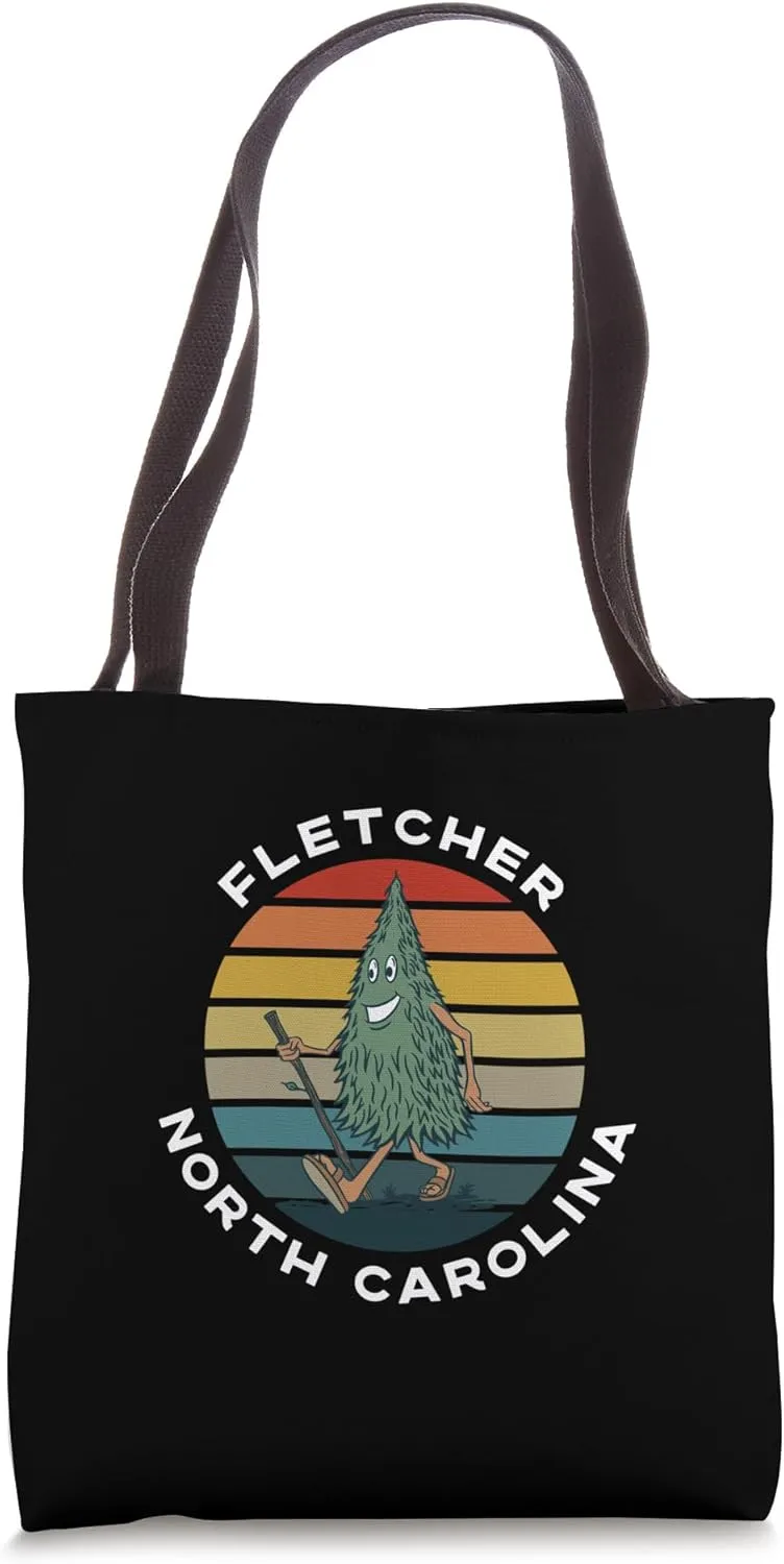 Hiking Tree Fletcher North Carolina Camping Funny NC Tote Bag