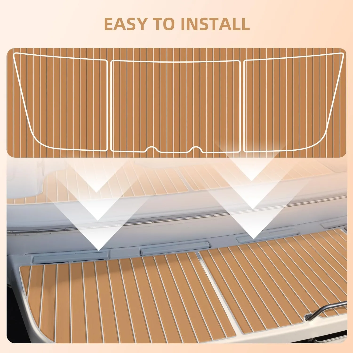 Hjdeck Boat Flooring EVA Foam Decking Sheet Self-Adhesive Boat Decking Foam Boat Flooring Non-Slip Marine Flooring for Boat Yacht Motorboat Kayak RV Swimming 94.5"x45.2"/35.4"/23.6"/16.1"