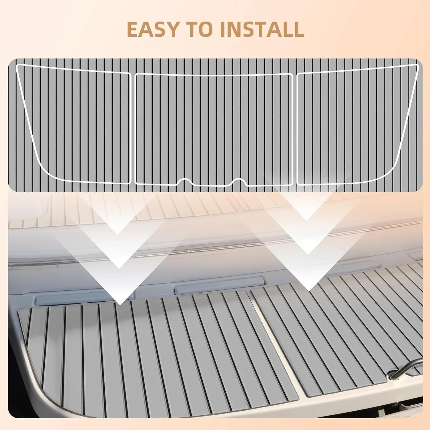 Hjdeck Boat Flooring EVA Foam Decking Sheet Self-Adhesive Boat Decking Foam Boat Flooring Non-Slip Marine Flooring for Boat Yacht Motorboat Kayak RV Swimming 94.5"x45.2"/35.4"/23.6"/16.1"