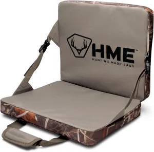 HME Durable Portable Compact Comfortable Weather-Resistant Versatile Hunting Folding Seat Foam Cushion with Adjustable Straps and Storage Pocket
