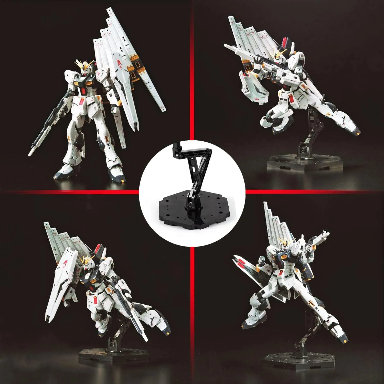 Hobby Model Action Base Display Stand, Gundam Model Stand Action Figure Stand Compatible with MG RG HG Universal Models Stand (3sets Black)