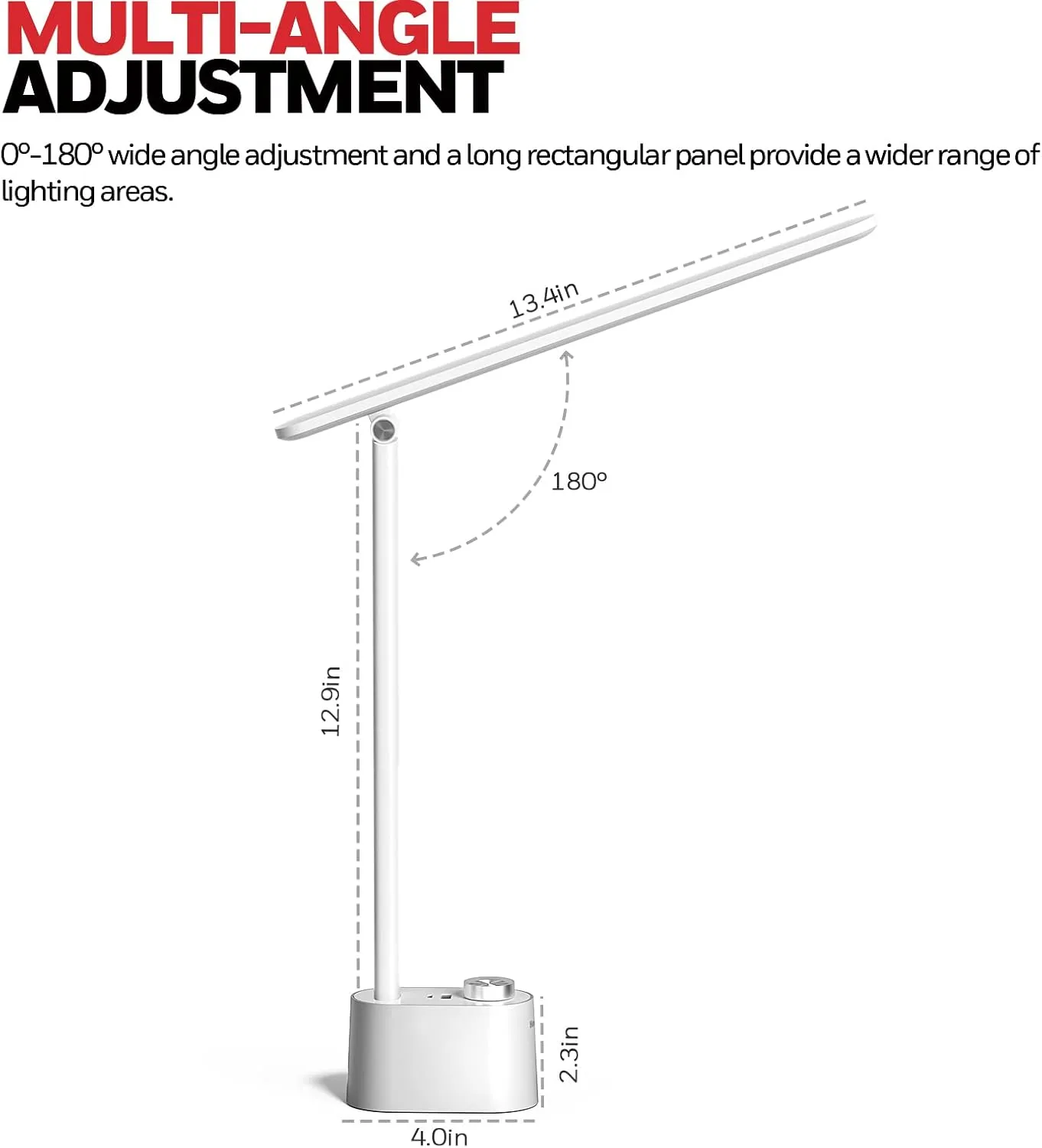 Honeywell Upgraded LED Desk Lamp - H01 Pro Sunturalux™ Foldable Desk Light with USB A C Charging Port, 3 Color Modes Dimmable Table Lamp for Home Office Reading(White)