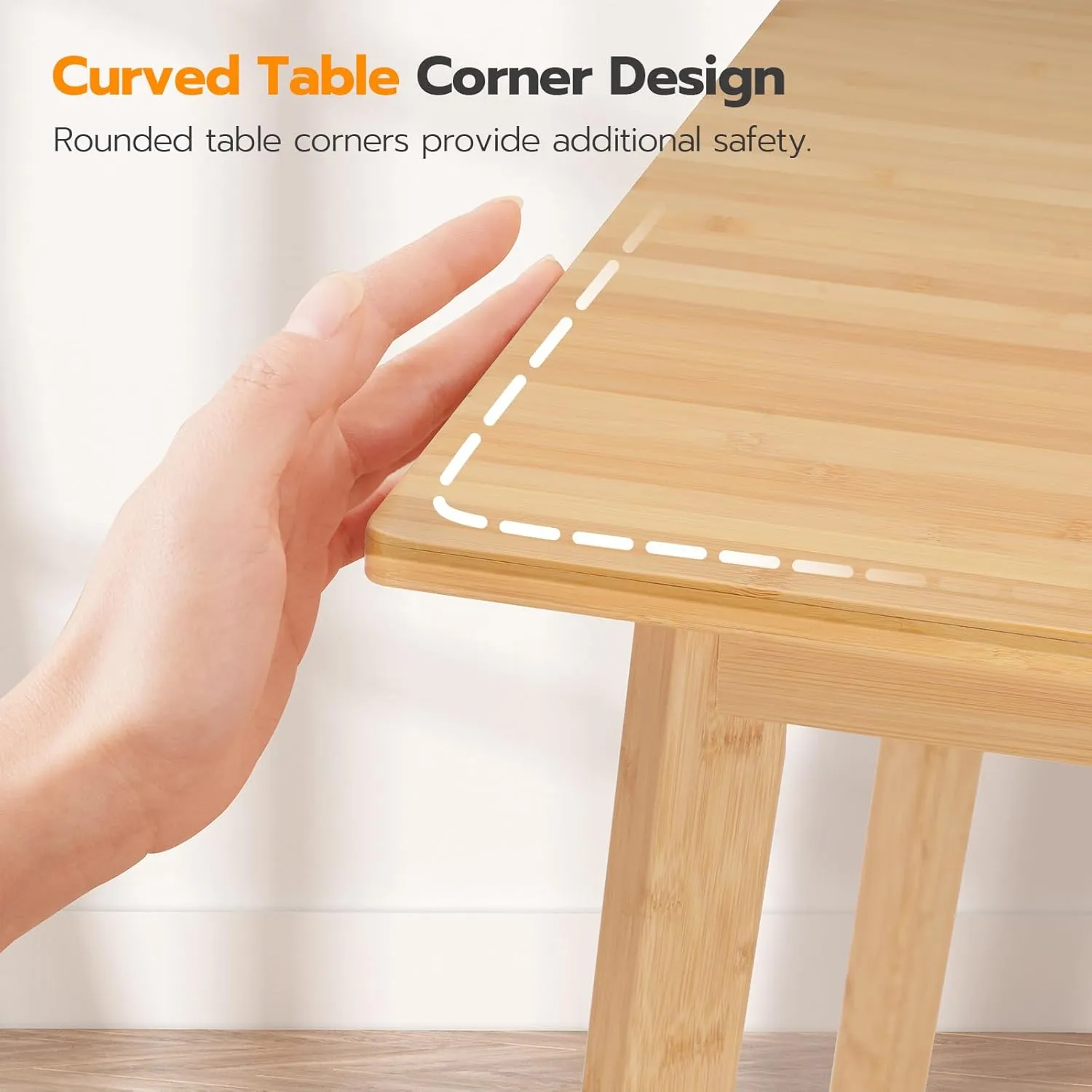 HOOBRO Bamboo Dining Table, Square Dining Table for 2, 27.6" Kitchen Table for Small Space, Writing Table, Easy to Assemble, for Dining Room, Living Room, Office, Kitchen, Apartment, Natural YL70CZ01