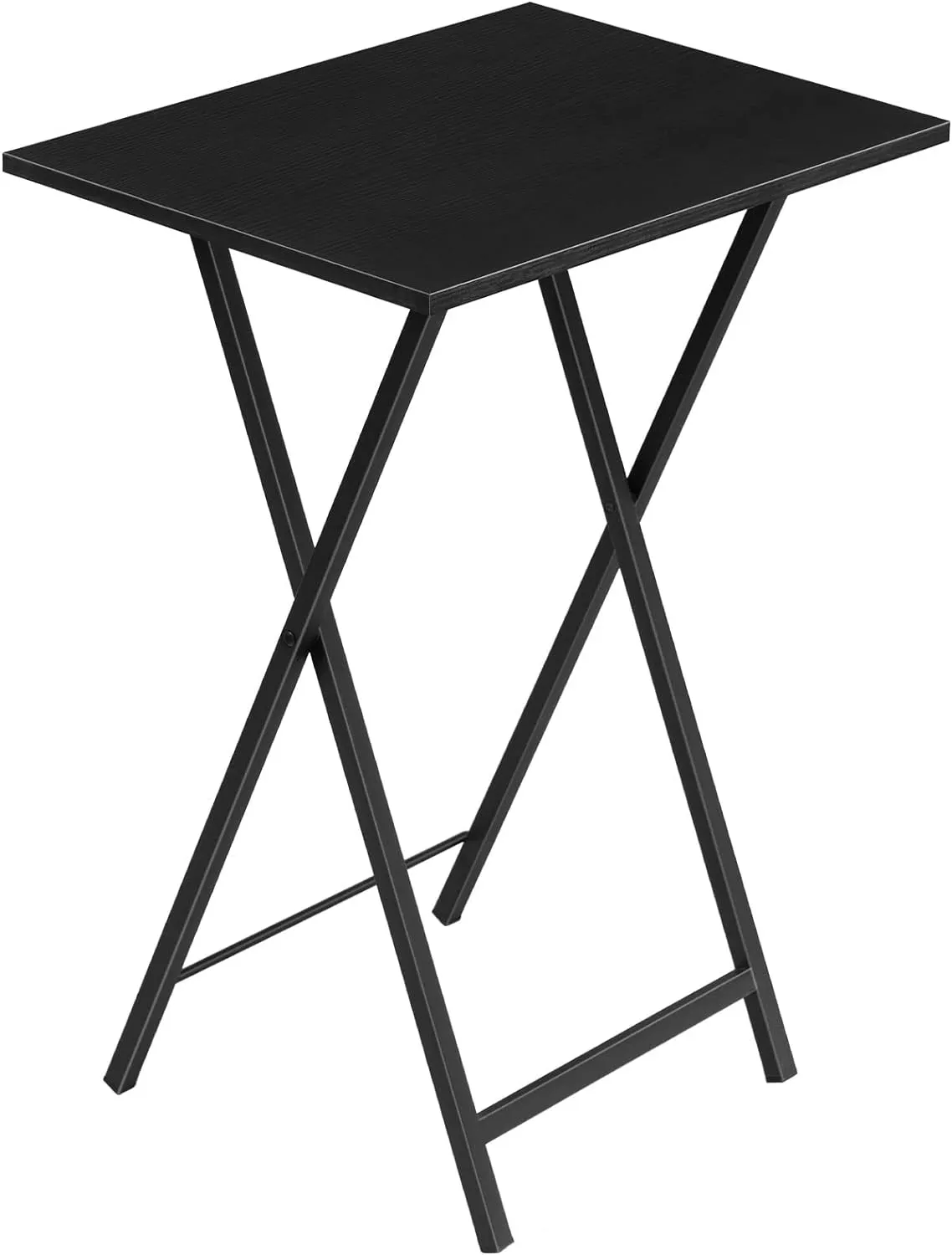 HOOBRO Folding TV Tray Table, Stable Snack Table for Small Space, Portable Sofa Side Table, Easy Assembly and Storage, Ideal for Snacks and Meals in Living Room, Black BK15BZ01