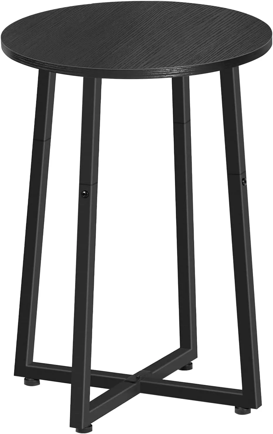 HOOBRO Side Table, Round Accent End Table with Sturdy X-Shaped Metal Frame, 15.7" Round Nightstand, for Living Room, Bedroom, Balcony, Office, Black BB95BZ01