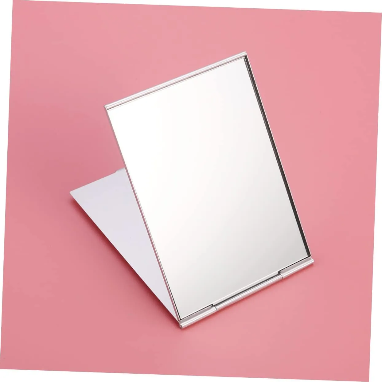 Housoutil 3pcs Portable Makeup Mirror Portable Vanity Mirror Folding Makeup Mirror Single Sided Makeup Mirror High Definition Mirror Square Desk Travel Mirror with Lights Dressing Table