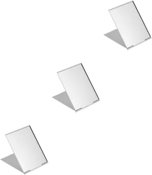 Housoutil 3pcs Portable Makeup Mirror Portable Vanity Mirror Folding Makeup Mirror Single Sided Makeup Mirror High Definition Mirror Square Desk Travel Mirror with Lights Dressing Table