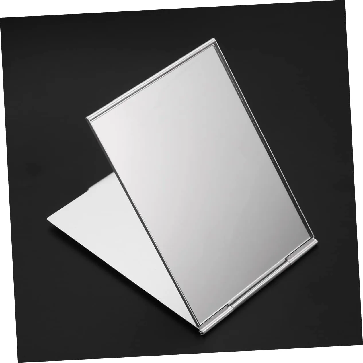 Housoutil 3pcs Portable Makeup Mirror Portable Vanity Mirror Folding Makeup Mirror Single Sided Makeup Mirror High Definition Mirror Square Desk Travel Mirror with Lights Dressing Table