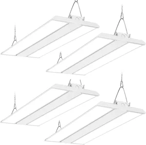 hykolity 4 Pack 2FT LED Linear High Bay Shop Light, 150W LED Shop Light, 19500lm 130LM/W, 100-277V, 0-10V Dim, 5000K Daylight Linear Hanging Light for Warehouse Workshops, UL Listed