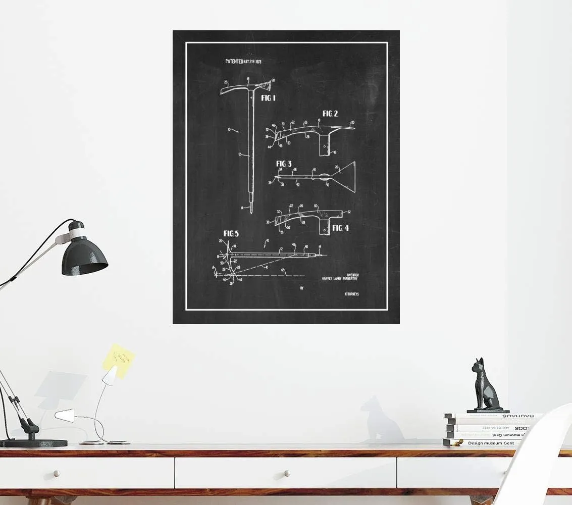 Ice Axe Patent Print Chalkboard with Border (24" x 36") M12292