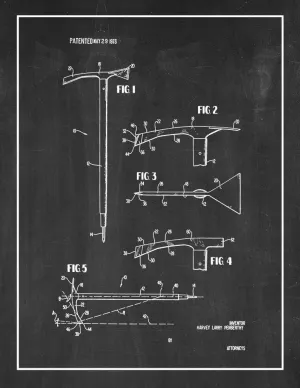 Ice Axe Patent Print Chalkboard with Border (24" x 36") M12292