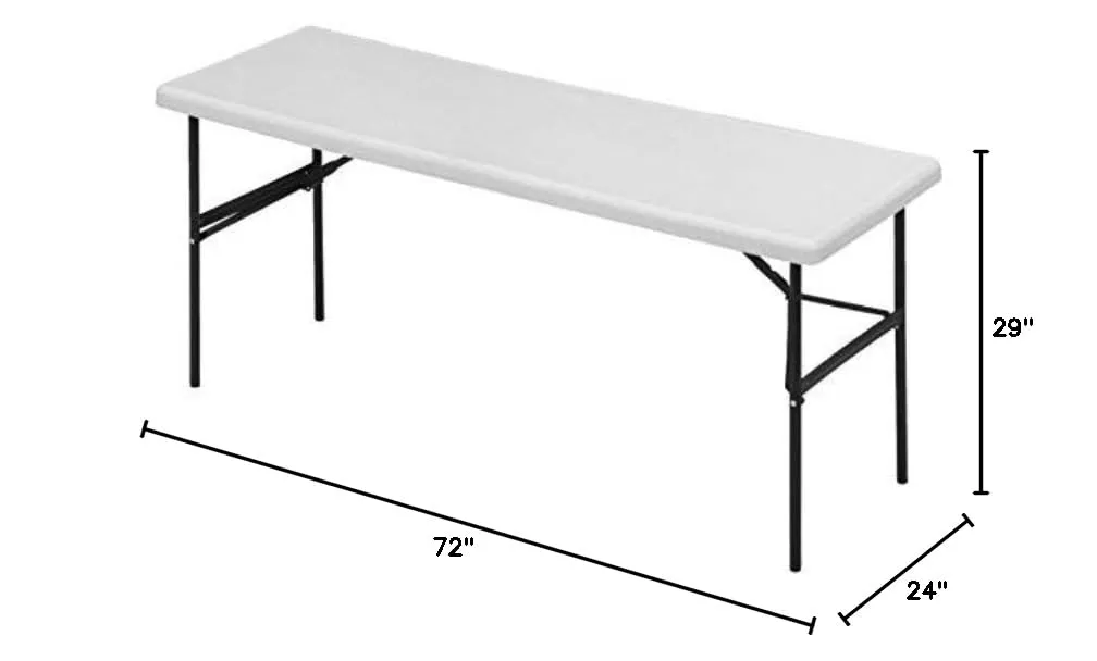 Iceberg IndestrucTable Classic Folding Table, Indoor or Outdoor, Platinum Granite, 300 Lbs. Weight Capacity 24" x 72"