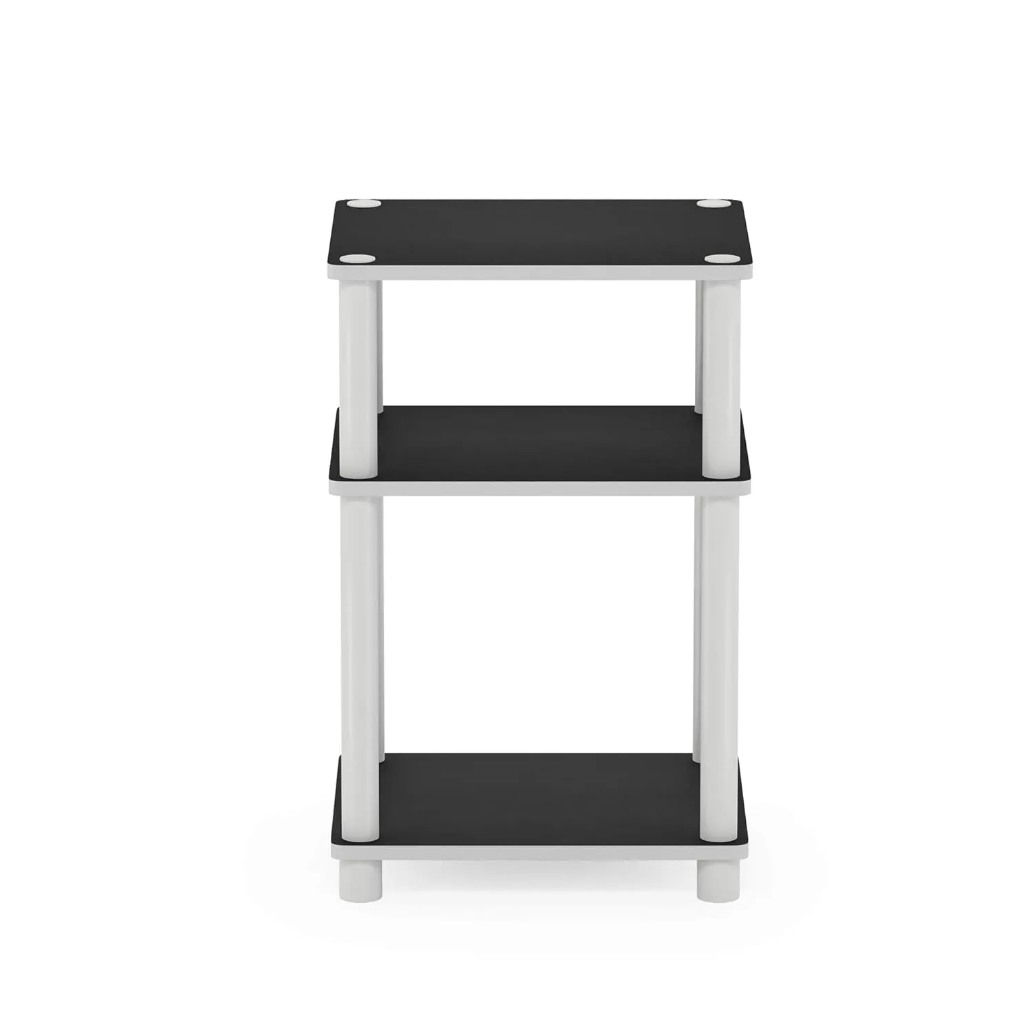 Iceberg IndestrucTable Too 1200 Series, Personal Folding Table, Charcoal, 20” W x 30” & Furinno Just 3-Tier Turn-N-Tube End Table, 1-Pack, White/White