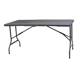Iceberg IndestrucTable Too Bi-Fold Folding Table, Indoor/Outdoor, Commercial Grade, Charcoal, 60” W x 30” D x 29” H