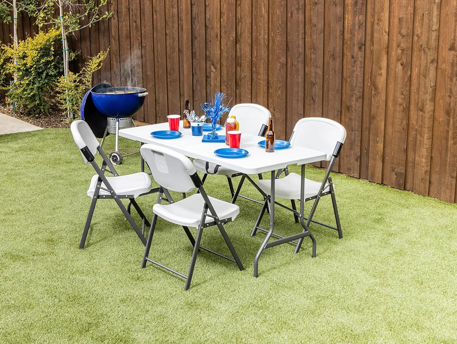 Iceberg IndestrucTable Too Classic, Center-Folding Table, Indoor/Outdoor, 350 lbs Weight Capacity, 60” x 30” x 29” - 65453