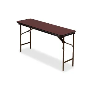 Iceberg OfficeWorks Commercial Wood Laminate Folding Table, Mahogany, 1000 Lbs. Weight Capacity, 18" W x 60" L