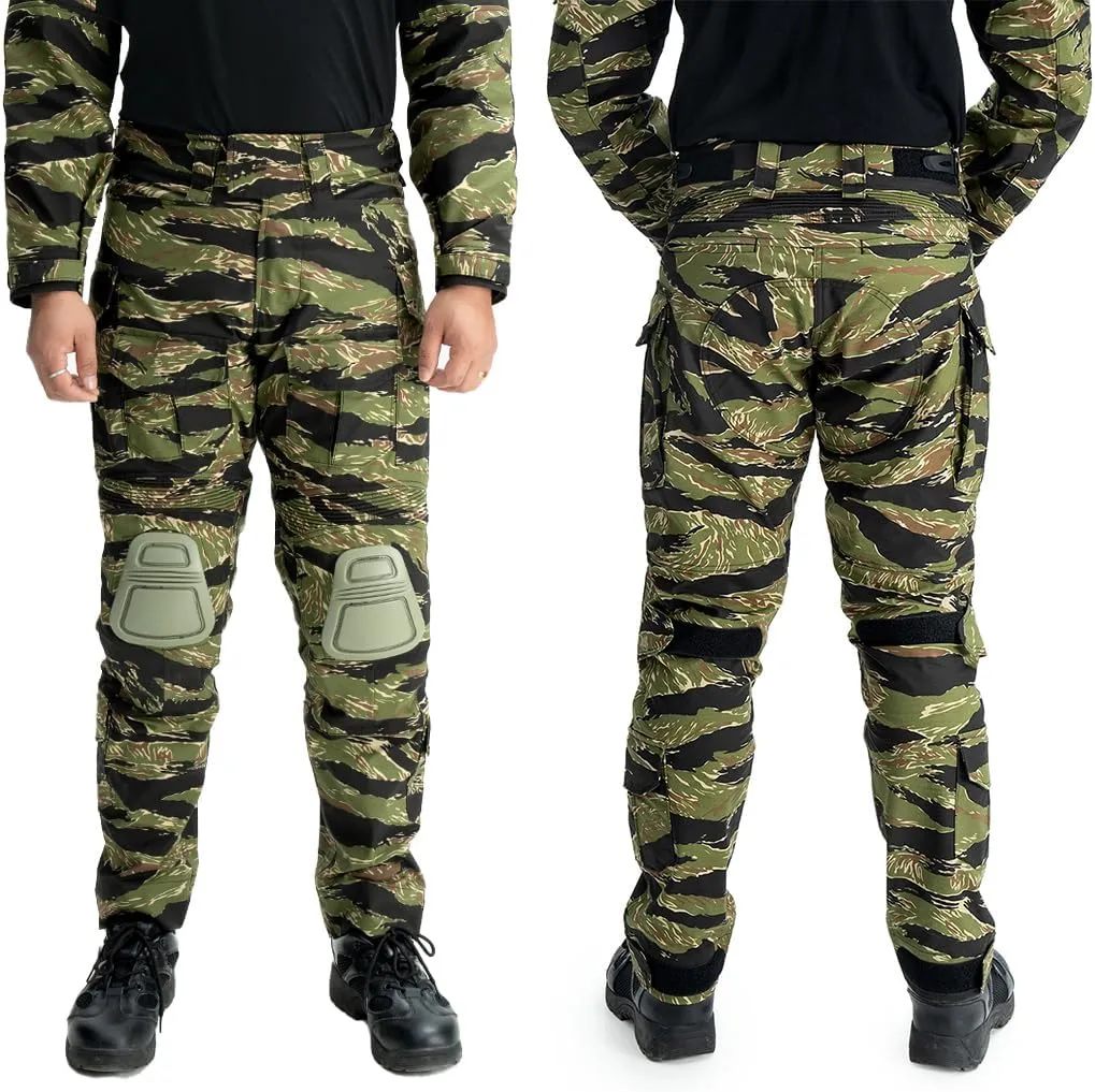 IDOGEAR SPORTS G3 Combat Pants for Men Tactical Military Pants with Knee Pads Multi Camo Trousers
