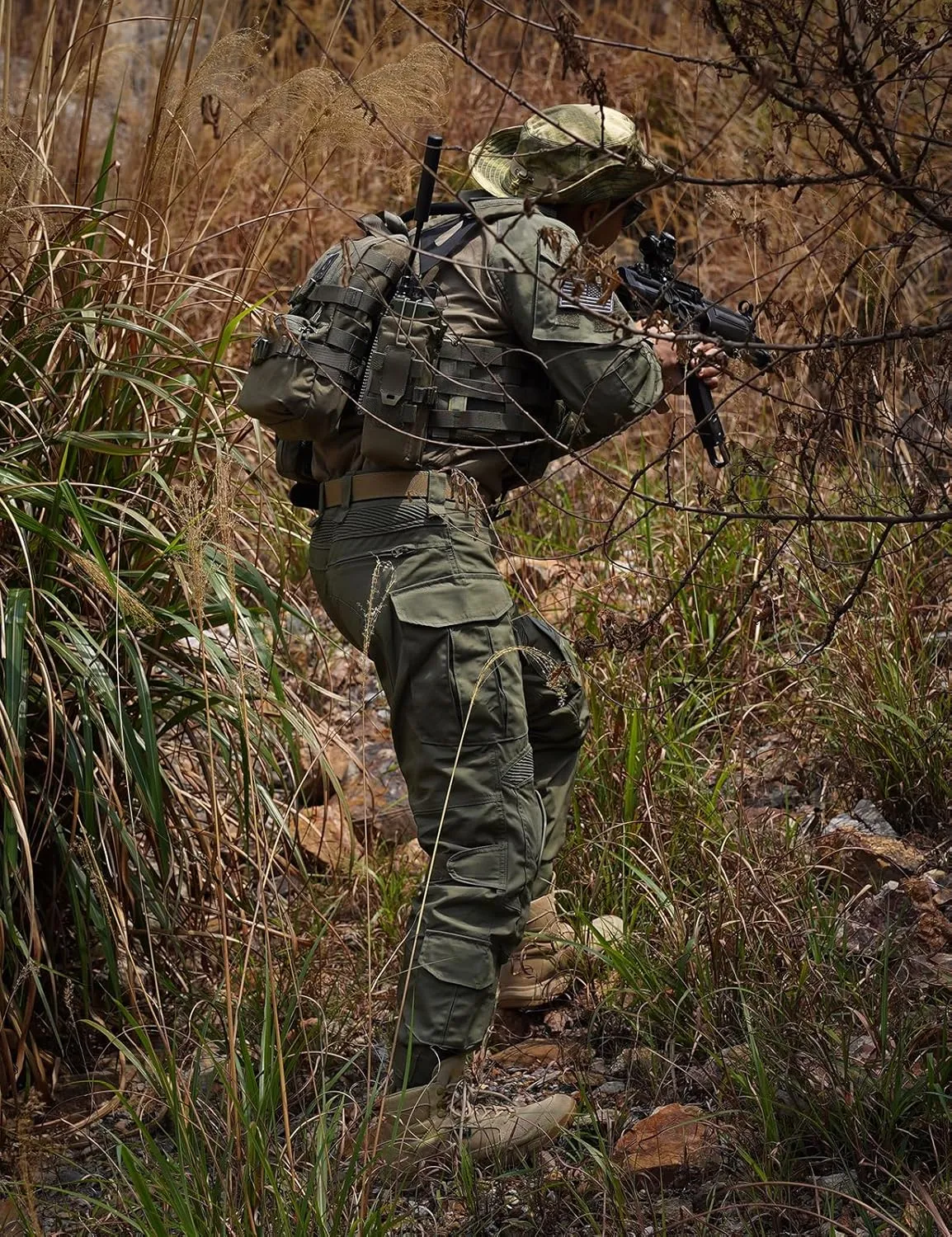 IDOGEAR SPORTS G3 Combat Pants for Men Tactical Military Pants with Knee Pads Multi Camo Trousers