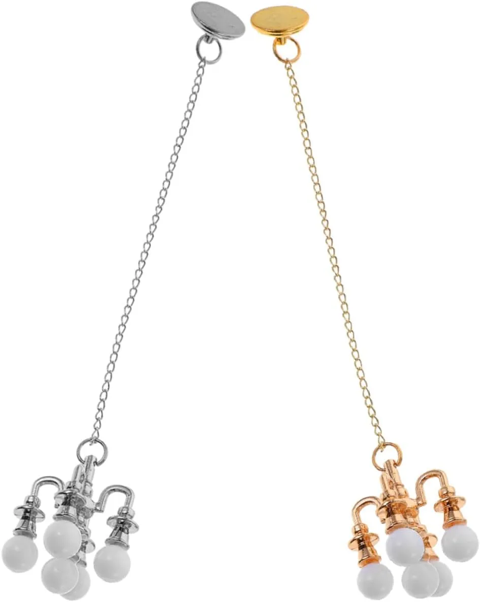IMIKEYA 3sets 2pcs Miniature Ceiling Lamp Dollhouse Hanging Light Compact Chandelier Ornament for Mini Furniture Design for Diorama and Miniature Scenes 2pcs*3