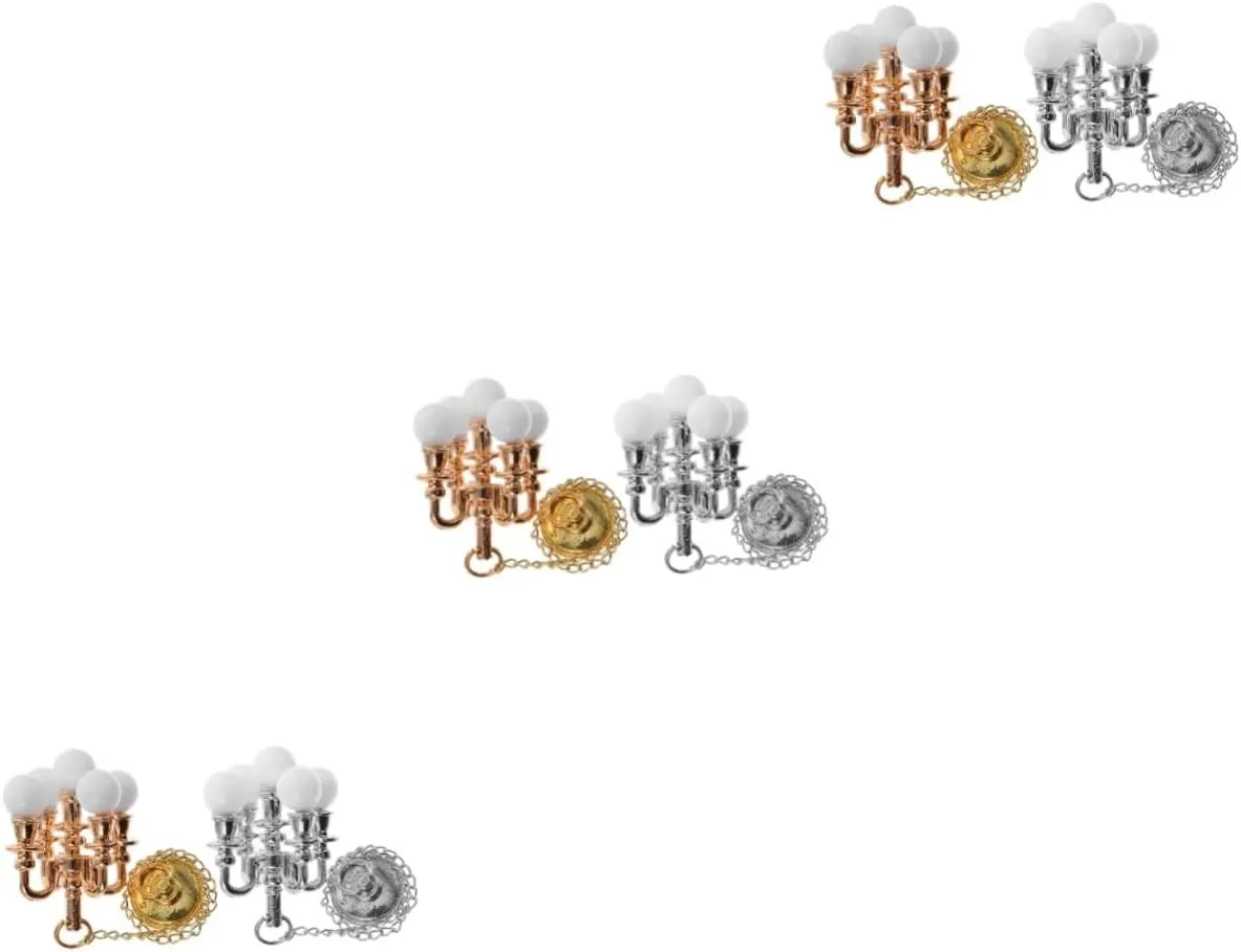 IMIKEYA 3sets 2pcs Miniature Ceiling Lamp Dollhouse Hanging Light Compact Chandelier Ornament for Mini Furniture Design for Diorama and Miniature Scenes 2pcs*3