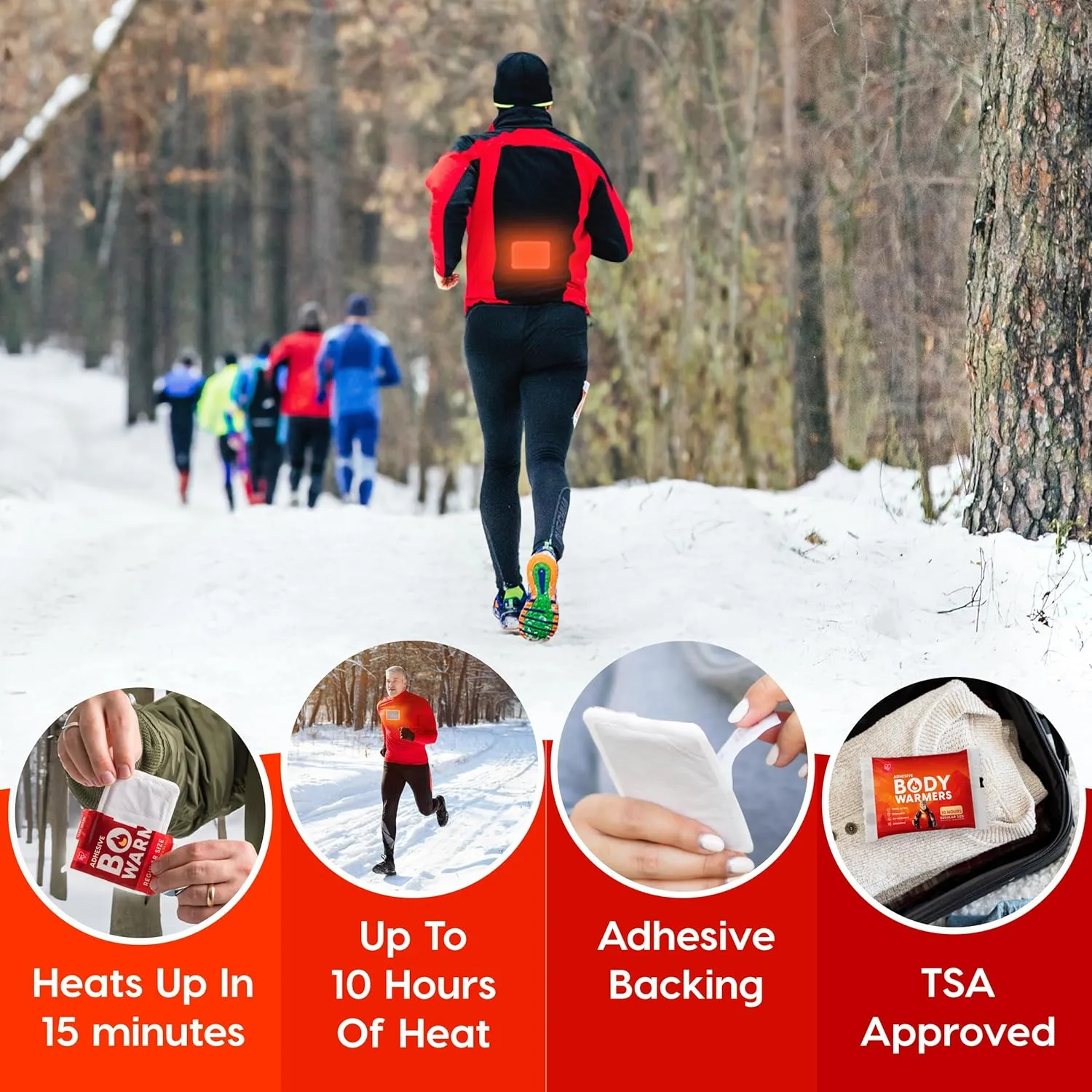 IRIS USA Adhesive Hand/Body Warmers, 60 Individual Warmers, Long-Lasting Up to 10 Hours Regular-Sized Disposable Handwarmers for Hot Hands Feet Chest Back Legs, TSA-Approved, Skiing Camping Essentials
