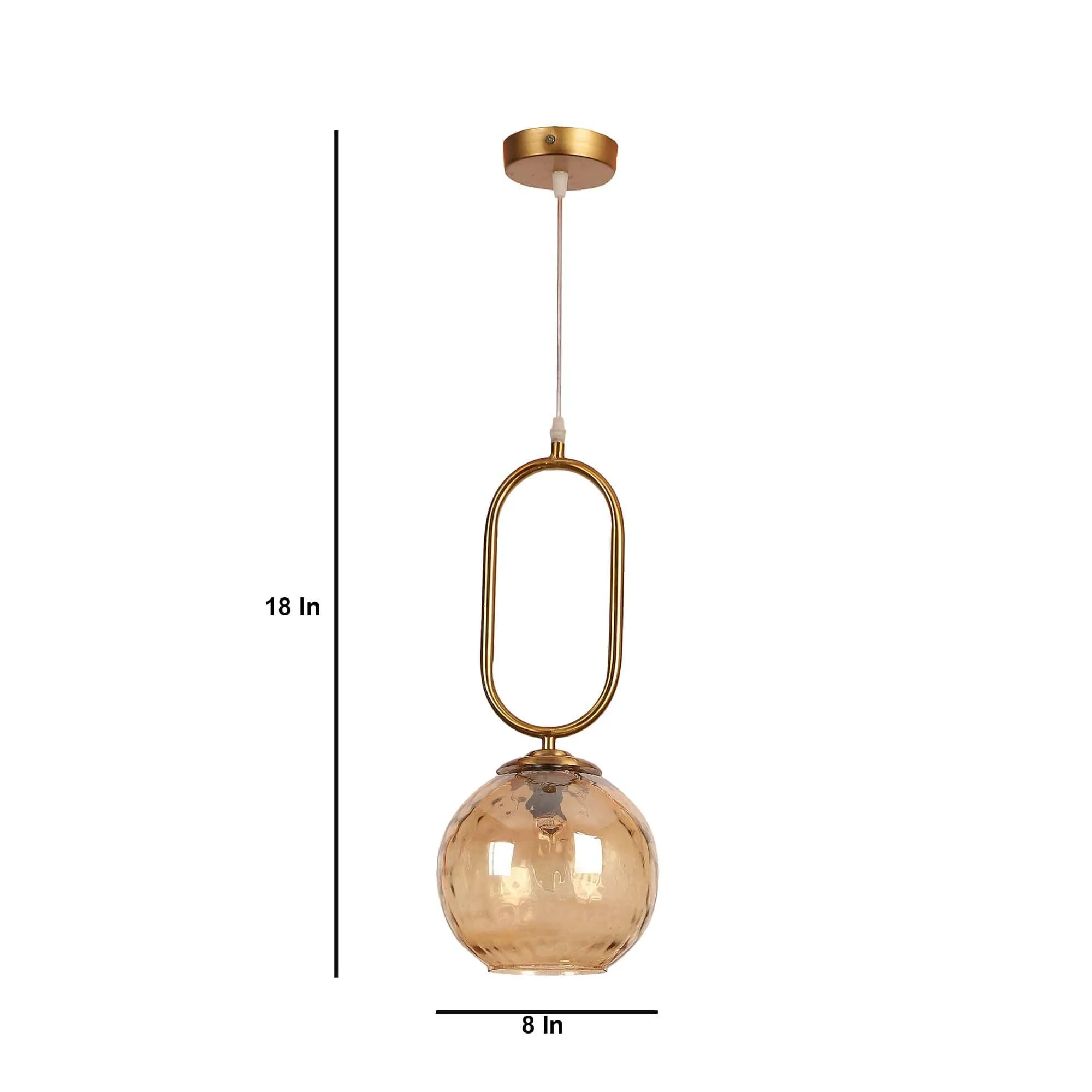 Iron Glass Hanging Lights Gold Finish