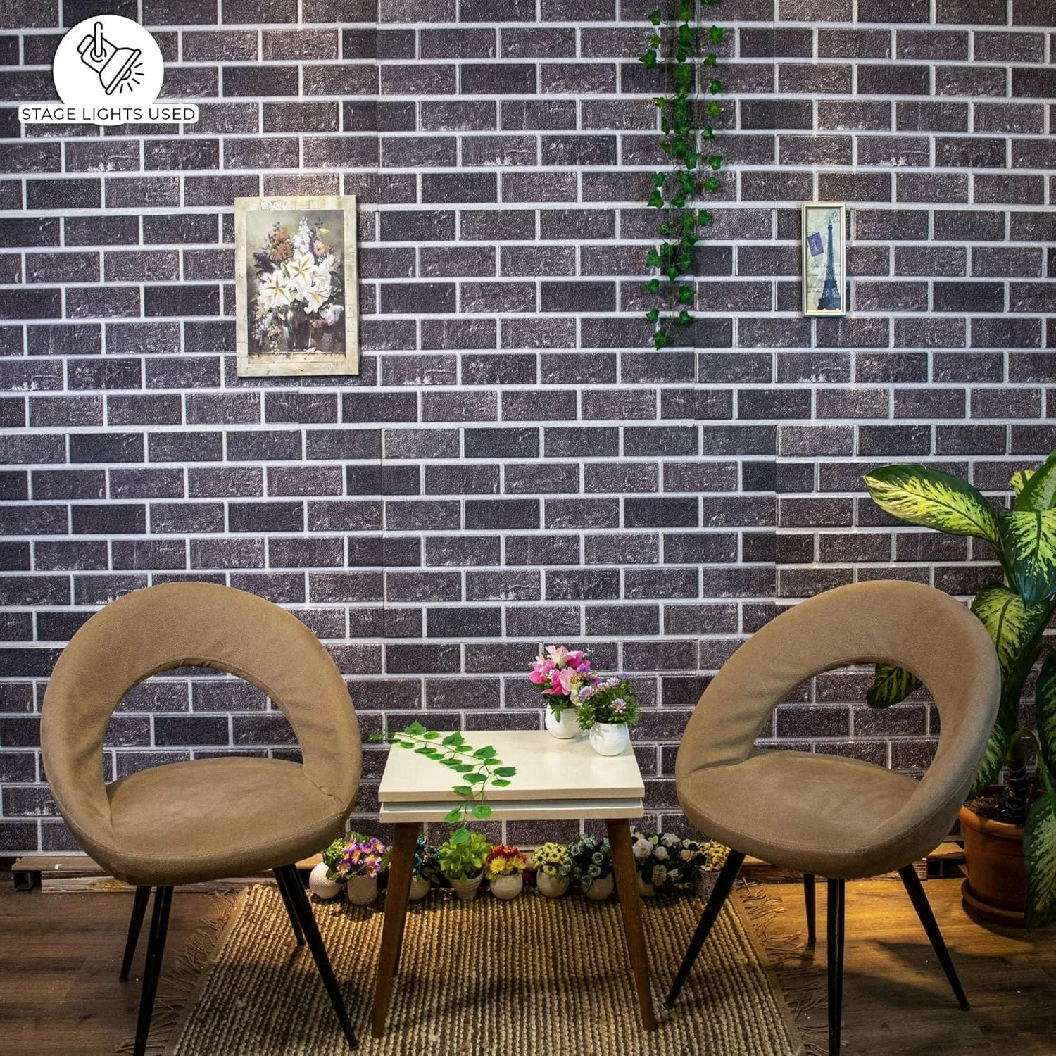 IZODEKOR 3D Brick Effect Wall Panels - Faux Brick Paneling for Living Room, Kitchen, Bathroom and More | Ash Smoke - Pack of 10 Covers 53 sq ft