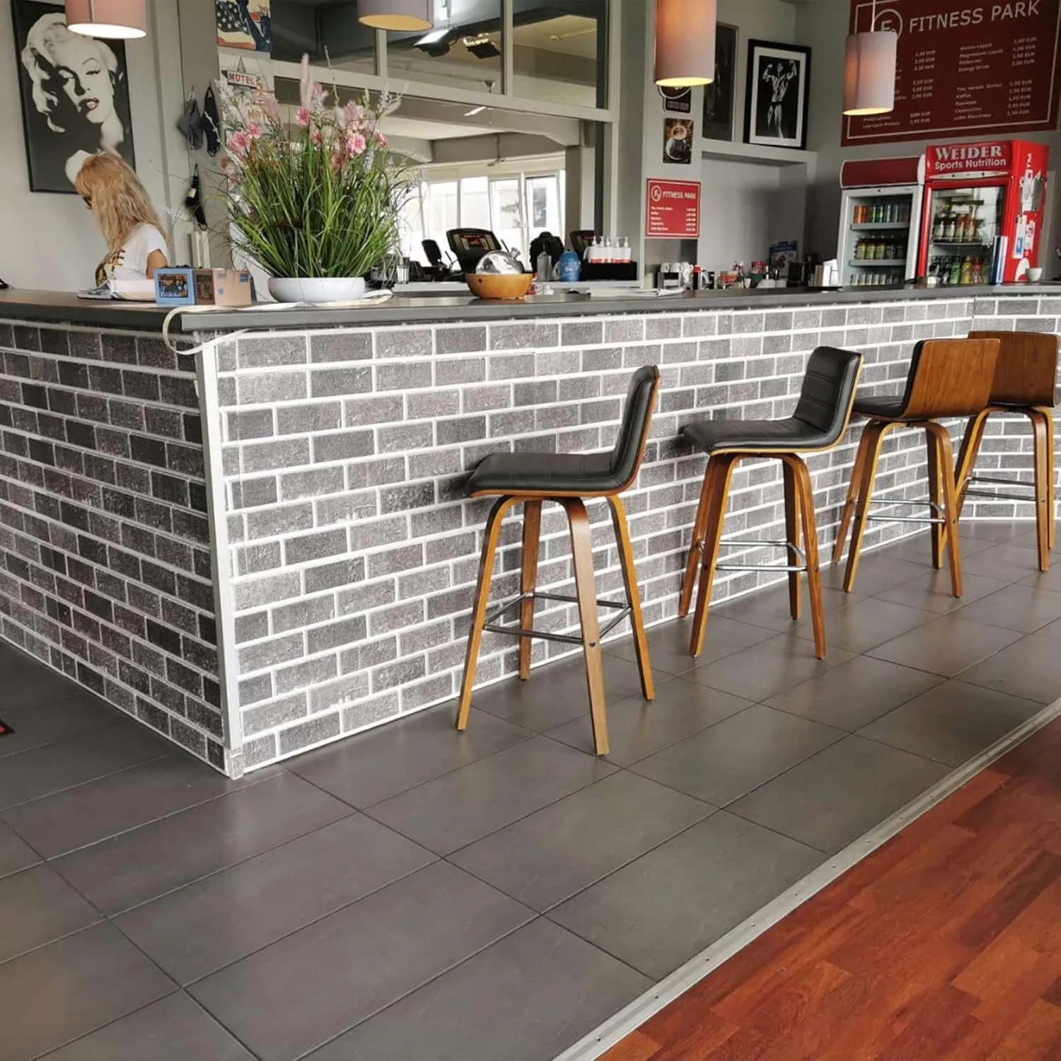 IZODEKOR 3D Brick Effect Wall Panels - Faux Brick Paneling for Living Room, Kitchen, Bathroom and More | Ash Smoke - Pack of 10 Covers 53 sq ft