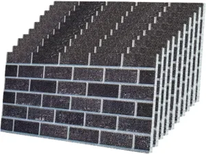 IZODEKOR 3D Brick Effect Wall Panels - Faux Brick Paneling for Living Room, Kitchen, Bathroom and More | Ash Smoke - Pack of 10 Covers 53 sq ft
