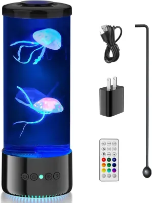 Jellyfish Lamp,Large LED Jellyfish Table lamp,Remote Control Multi-Color Mood Light,Best Holiday Gift of Adult and Kids,for Room Decoration and Set The Mood