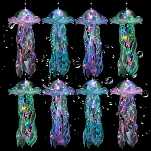 Jellyfish Lanterns - 8 Pcs Jellyfish Party Decorations, Hanging Jelly Fish Lanterns for Mermaid Theme Party Under The Sea Ocean Birthday Decoration & Gifts for Women Girls Baby (4 Colors)