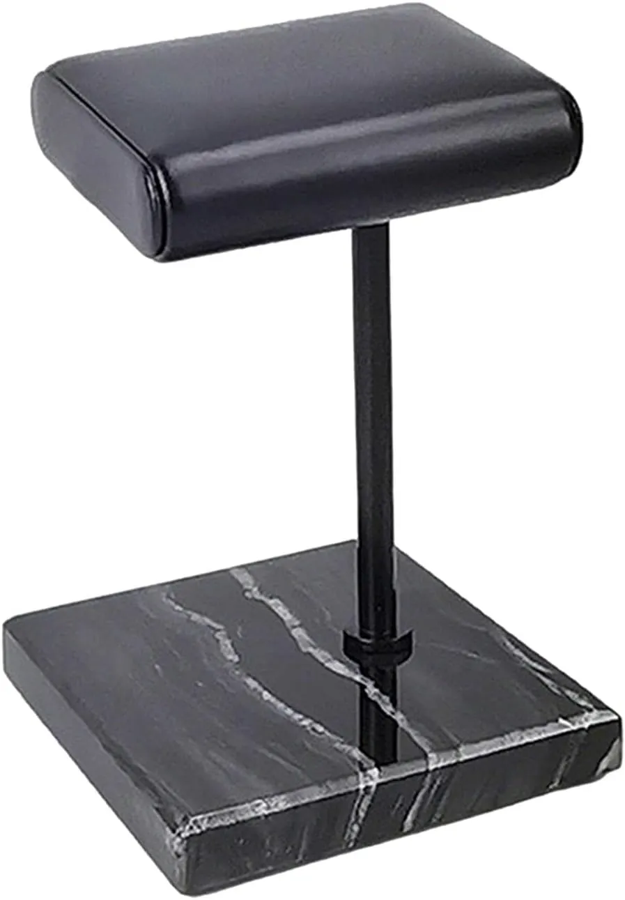 Jewelry Holder Stand PU Leather & Marble Watch Display Stand for Watches Bracelets Bangles Silver Rod