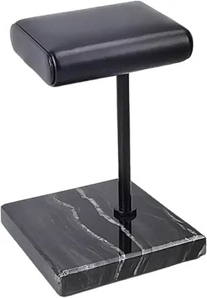 Jewelry Holder Stand PU Leather & Marble Watch Display Stand for Watches Bracelets Bangles Silver Rod