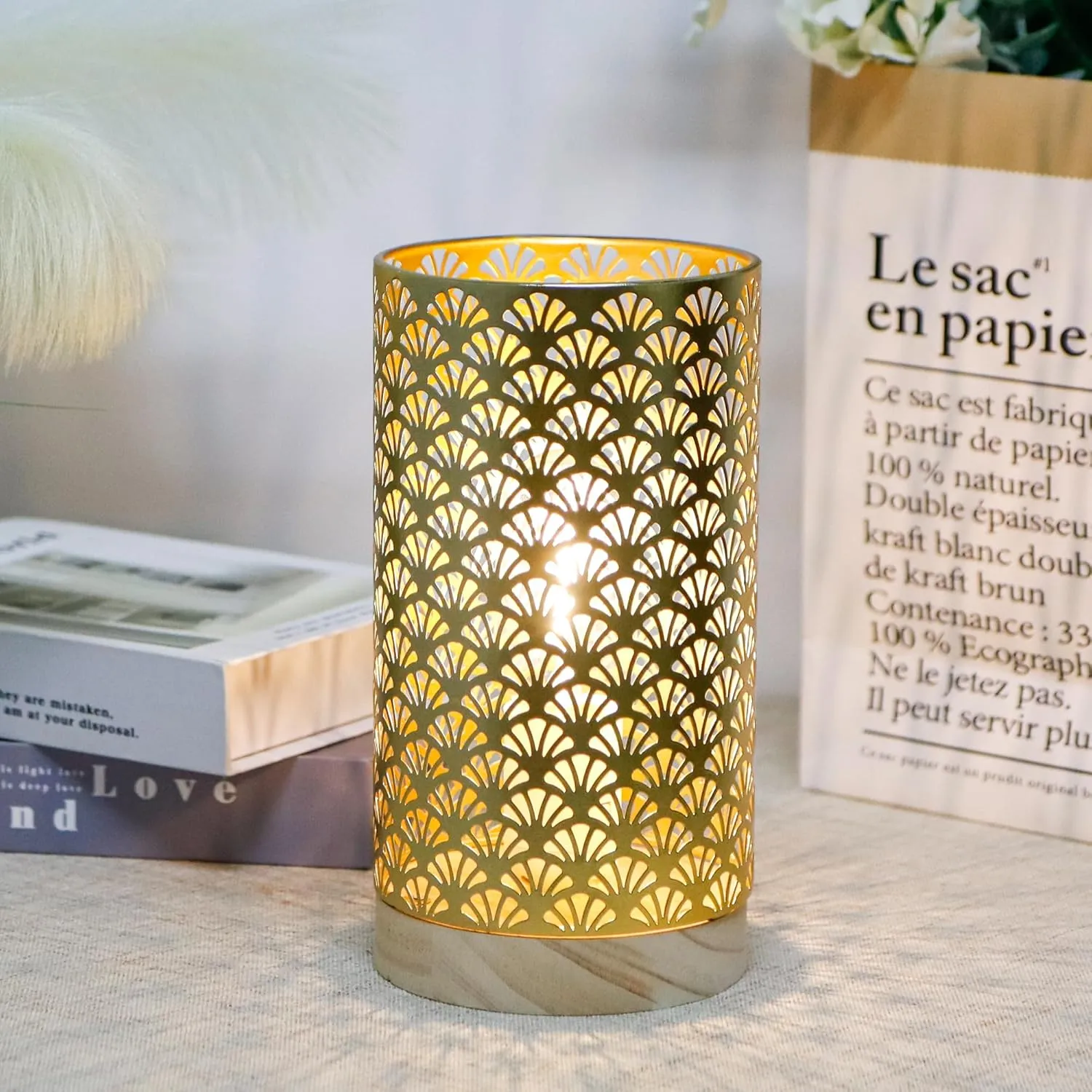JHY DESIGN Metal Battery Powered Lamp 9''H Medium Cordless Table Lamp with 6-Hours Timer Modern Lamp for Weddings Party Patio Garden Indoors Outdoors Table Balcony（Gold）