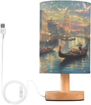 Joisal Venice Night Lights Office Lamp Desk with USB Port Lamps for Night Stands, Modern Lamp