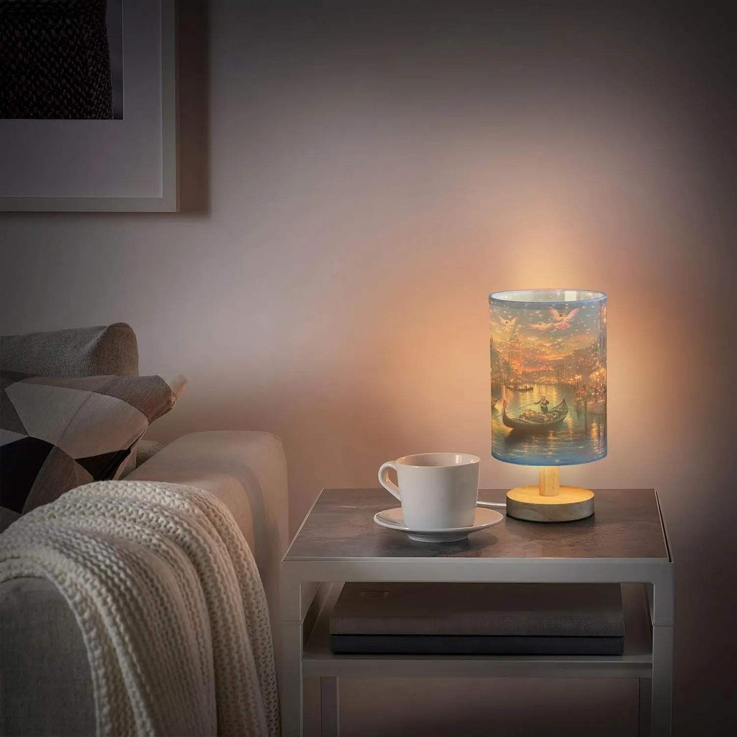 Joisal Venice Night Lights Office Lamp Desk with USB Port Lamps for Night Stands, Modern Lamp