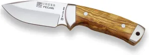 Joker Skinning Knife Pecari CO20, MOVA Blade 3.34 inches, Stainless Steel Ferrule, Olive Wood Handle, 3.34 inches Blade, 160 gr, Fishing Tool, Hunting, Camping and Hiking.