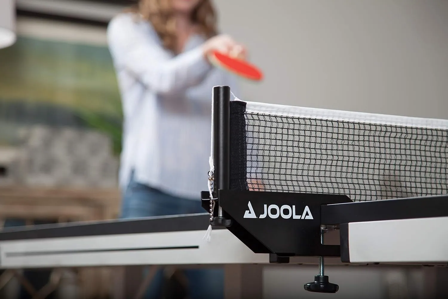 JOOLA Rally TL Professional MDF Indoor Ping Pong Table w/Quick Clamp Table Tennis Net & Post Set - 10 Minute Easy Assembly - Corner Ball Holders - Tournament Quality - Includes Playback Mode